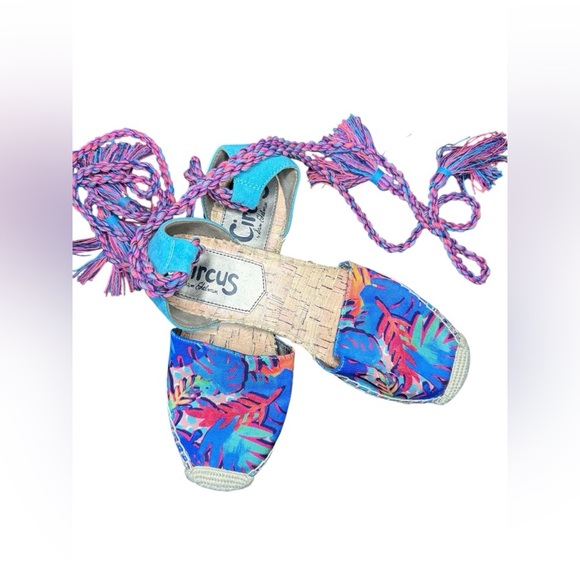 Circus by Sam Edelman Blue and Pink Espadrilles with Ankle Ties - Picture 5 of 6